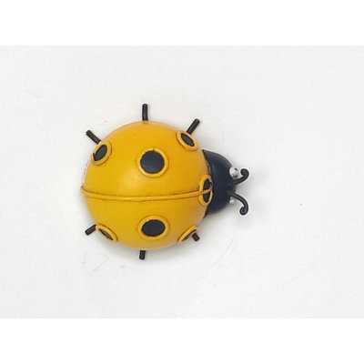 Aimant de réfrigérateur en métal coccinelle jaune