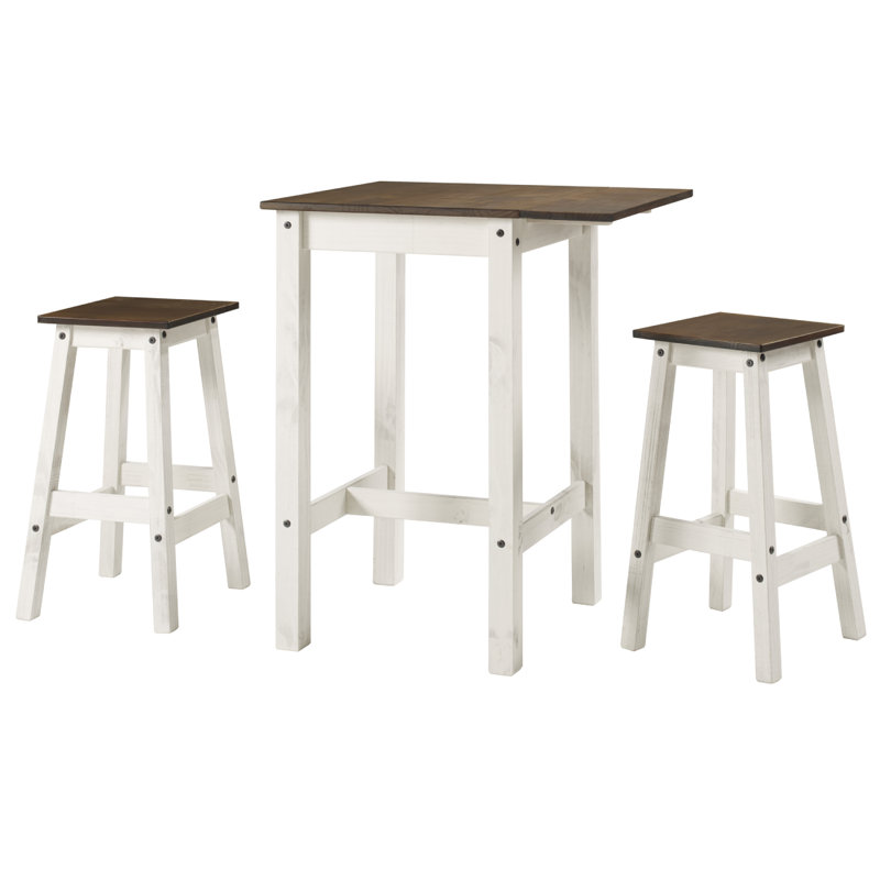Poppy-Jo 2 - Person Pine Solid Wood Solid Wood Top Four Leg Dining Set