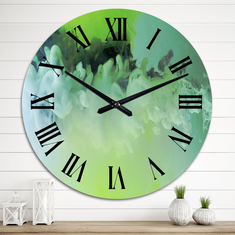 Horloge murale moderne Shades of Green, Moyen