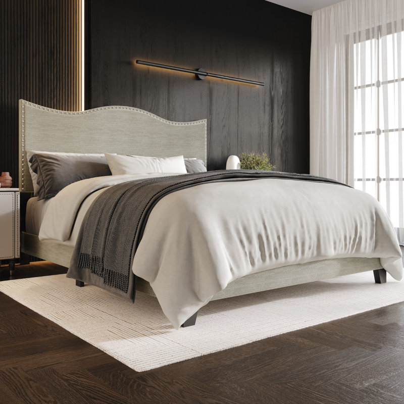 Lit tapissier standard, Grand, Gris chaleureux