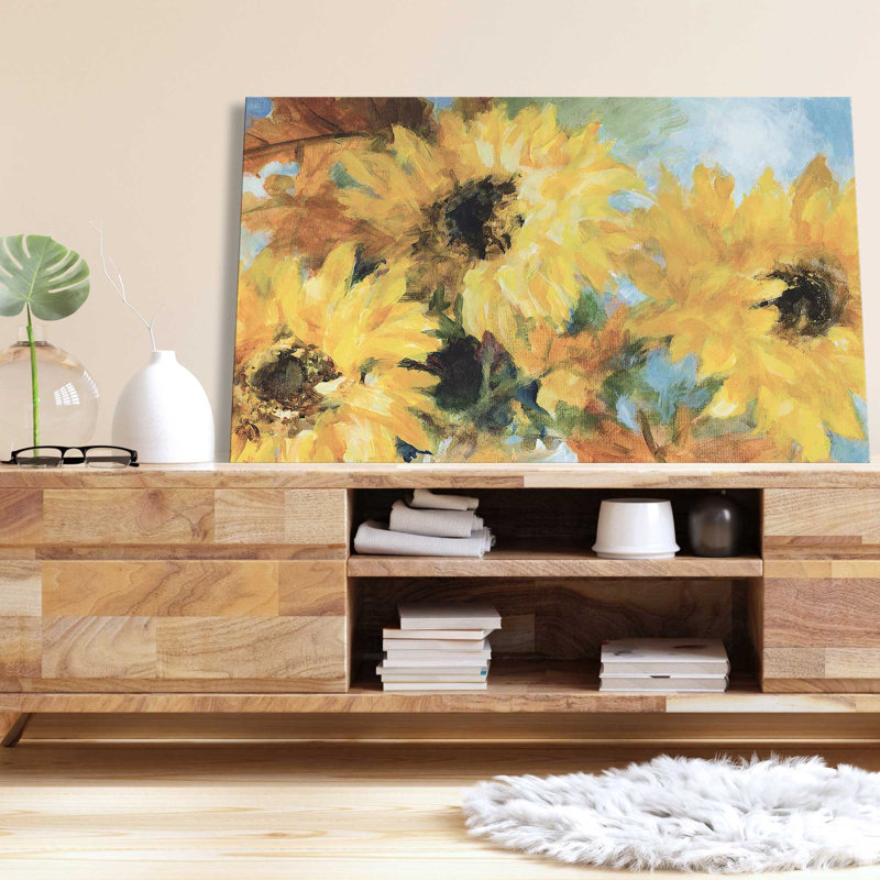 "Breezy Sunflowers (Horizontal)" par Lanie Loreth, reproduction sur toile