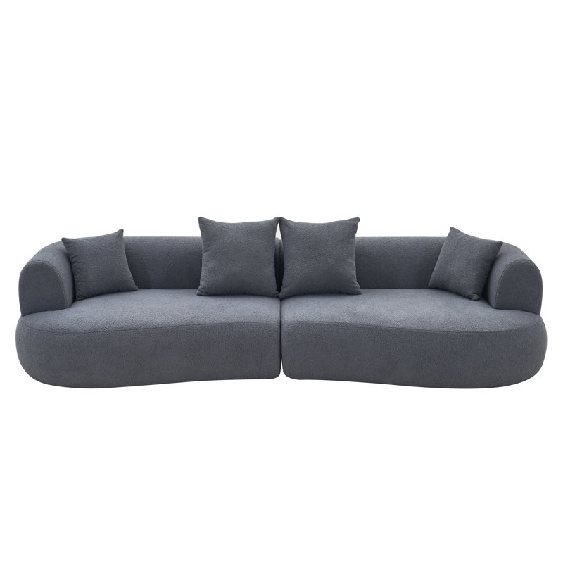 Canapé modulaire courbé moderne Caldera, Ourson gris