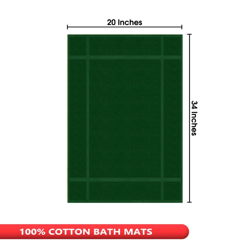 Tapis de bain - pour plancher de salle de bain - Très absorbant - Lavable à la machine, L 20 po x L 34 po, Vert