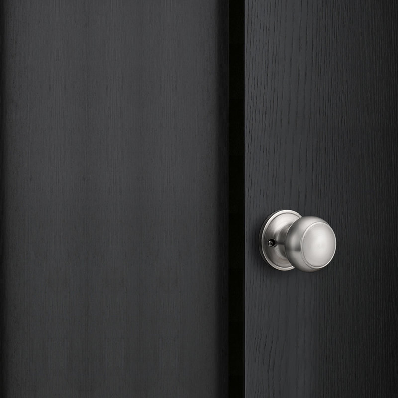 Privacy Door Knobs with Round Rosette, Brushed Nickel, Privacy (Bed & Bath)