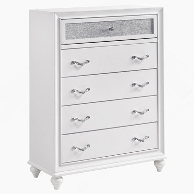 Commode blanche à 5 tiroirs