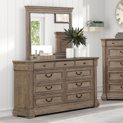 Commode 9 tiroirs avec miroir Blackeo