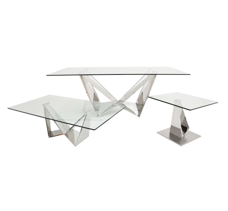 Westerham 381cm Glass Top Console Table