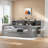 Multifunctional Wooden Daybed With Storage Shelves, Study Desk And 2 Drawers-75303005-75303004