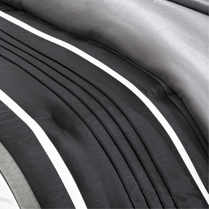 7 Piece Comforter Set Grey King