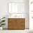 Bangkok Single Bath Vanity in Mango Wood Light Brown with White Grain Composite Stone Top-643822184