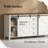59.8" Farmhouse Buffet Cabinet with Sliding Barn Doors - Coffee Bar Sideboard, Distressed Cream White-340724236