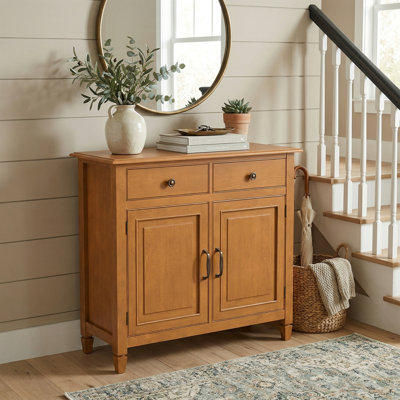 Connaught 40"W Solid Wood 2-Shelf Entryway Storage Cabinet with 2 Storage Drawers