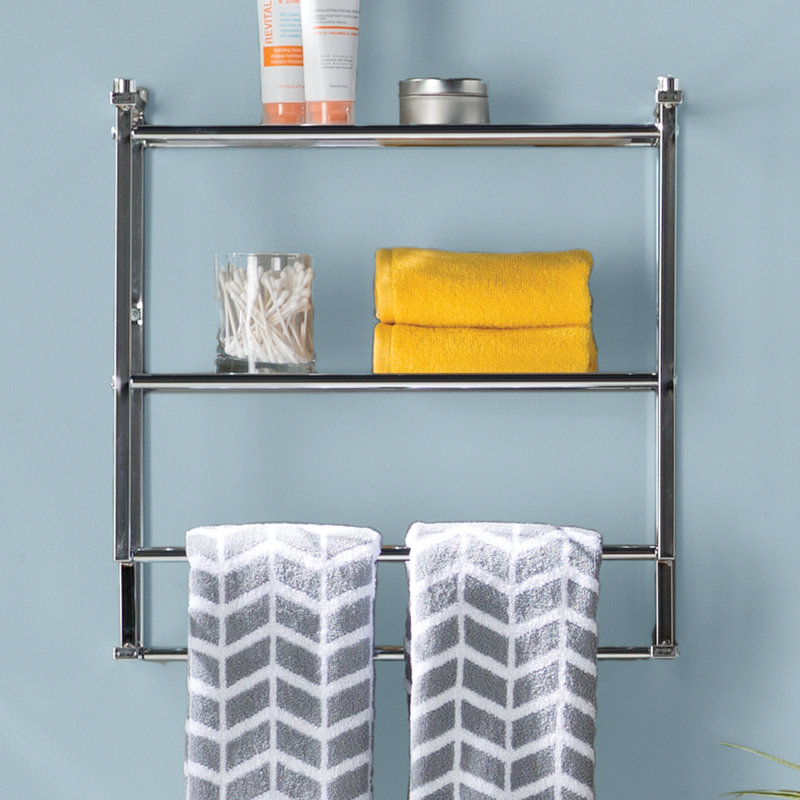 Tulane 2 Piece Metal Tiered Shelf with Towel Bar