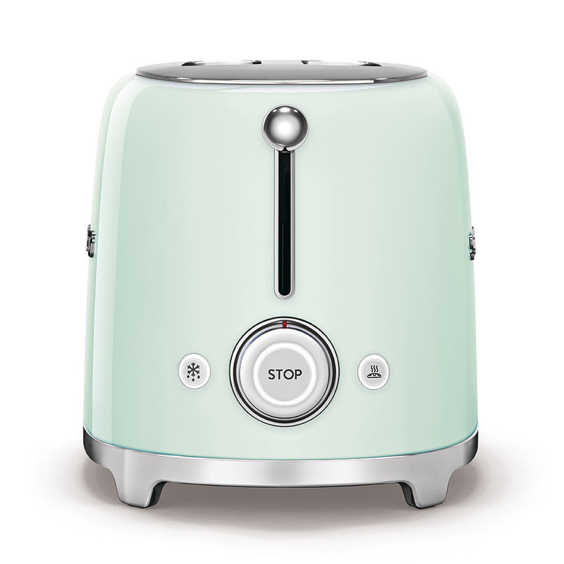 Smeg TSF01 50's Style Retro Two Slice Toaster, Pastel Green