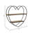 Elise Heart-Shaped Metal and Wood Wall Shelf with Iron Frame and Plywood Shelves, Decorative Hanging Storage with Sturdy Design for Functional Display-212130917