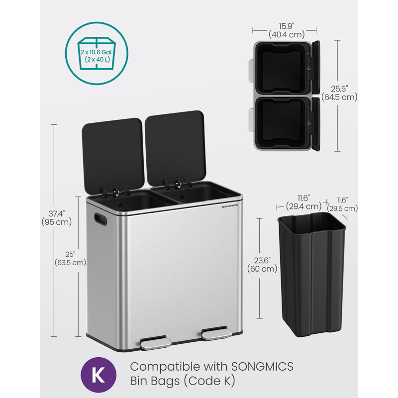 Bin Store, Silver/Black