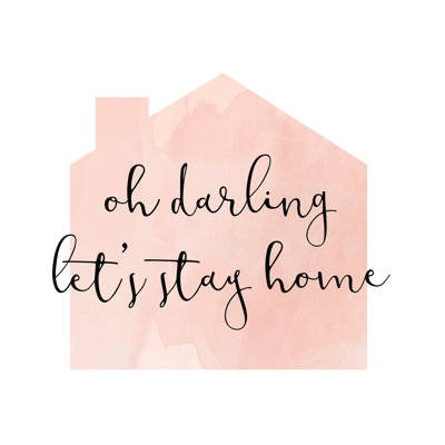 Pink Watercolour Home - Wrapped Canvas Print