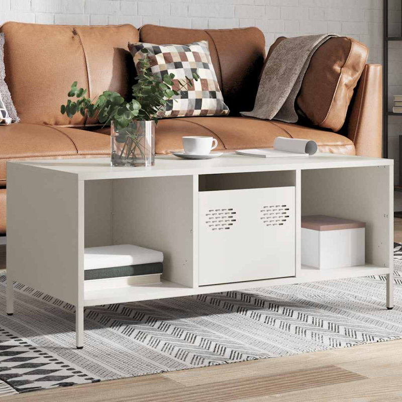 Alizai Coffee Table with Storage, White