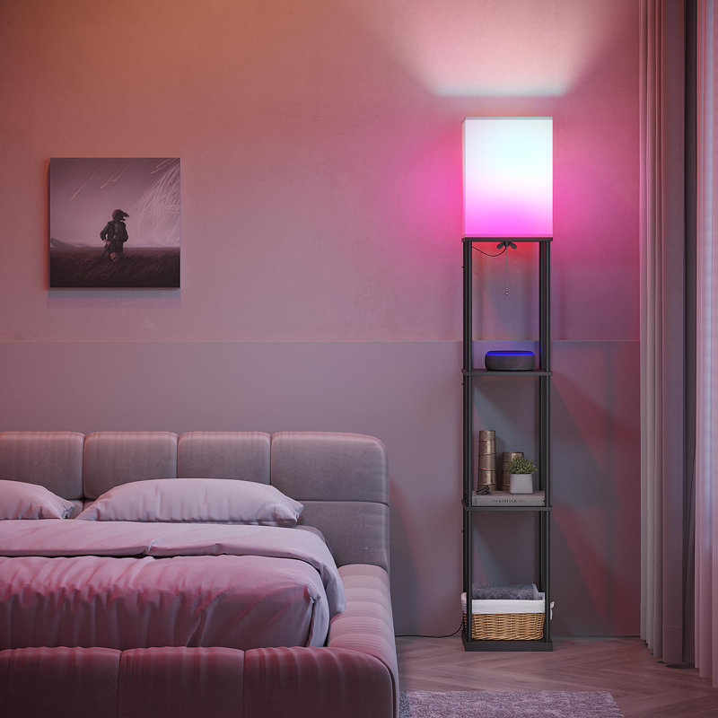 62.99'' Black Traditional Floor Lamp, Black
