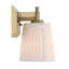 Meuble-lavabo 3 lumières Yep par Brilia en laiton brossé champagne avec abat-jour plissé-108820644-108820647