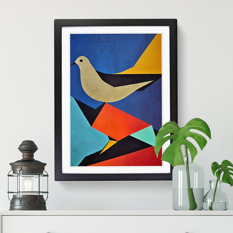 Anastajia Dove Bird Abstract Vol.2 - Picture Frame Print, 34cm H x 25cm W x 2cm D, Oak
