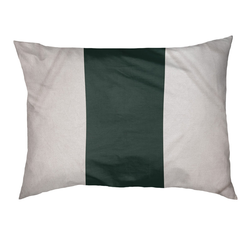 Coussin Cleveland, Grand (l 50 po x P 40 po x H 7 po), Blanc / Vert