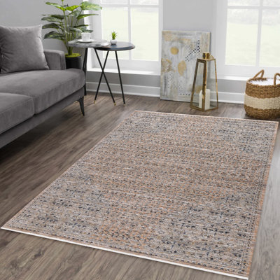Daphne Collection Beige Oriental Area Rug, 8' X 10'