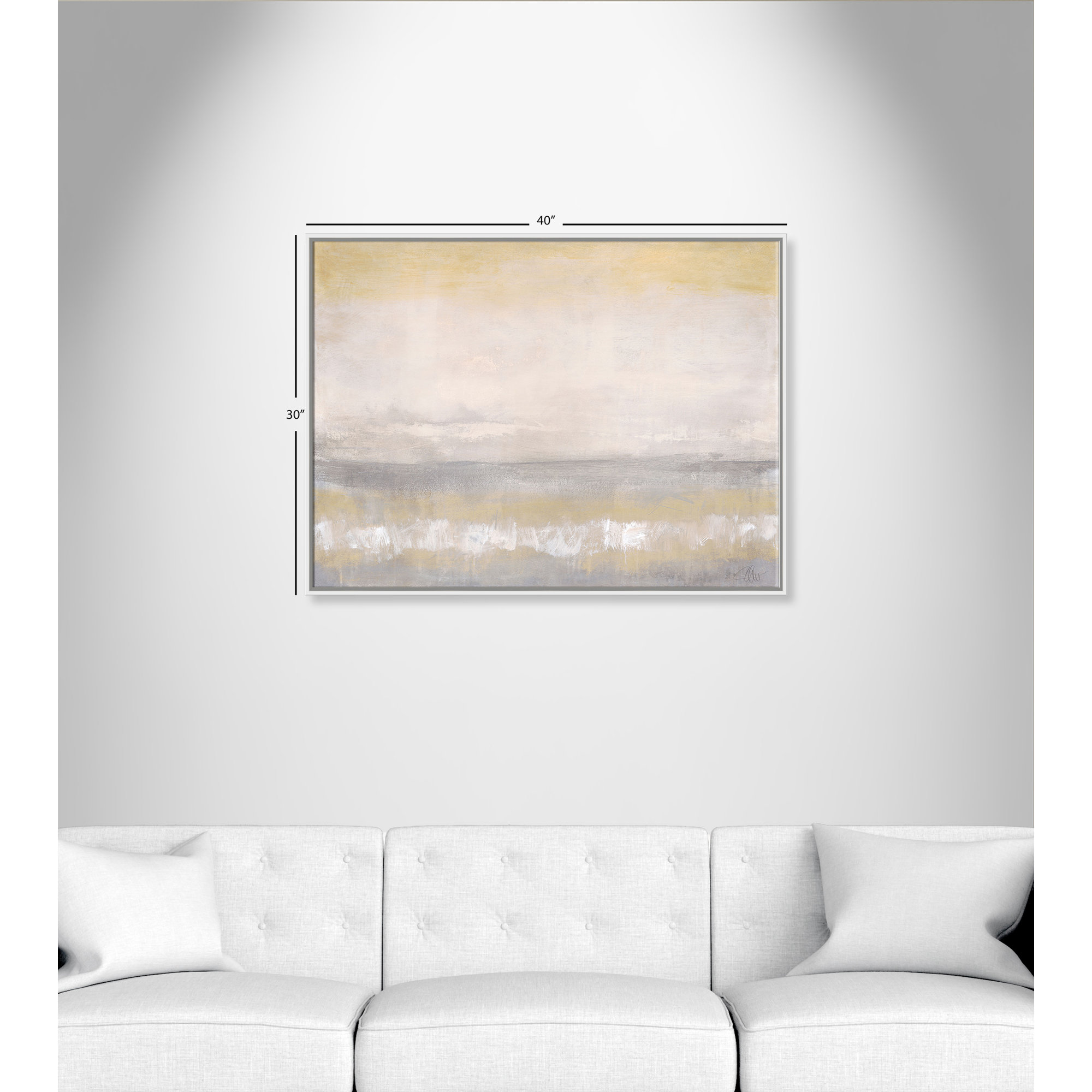 Morning Calm 2 - Floater Frame Painting Print on Canvas, White Framed, 30" H x 40" W x 2" D