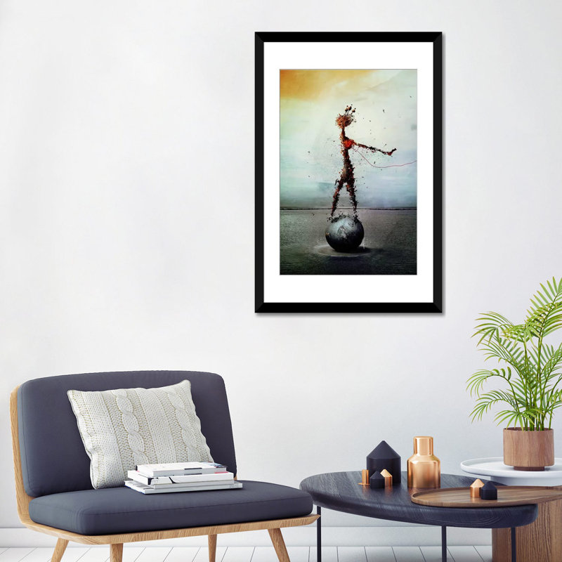 « sang », impression sur toile, Papier beaux-arts encadré noir, Blanc, H 32 po x l 24 po x P 1 po