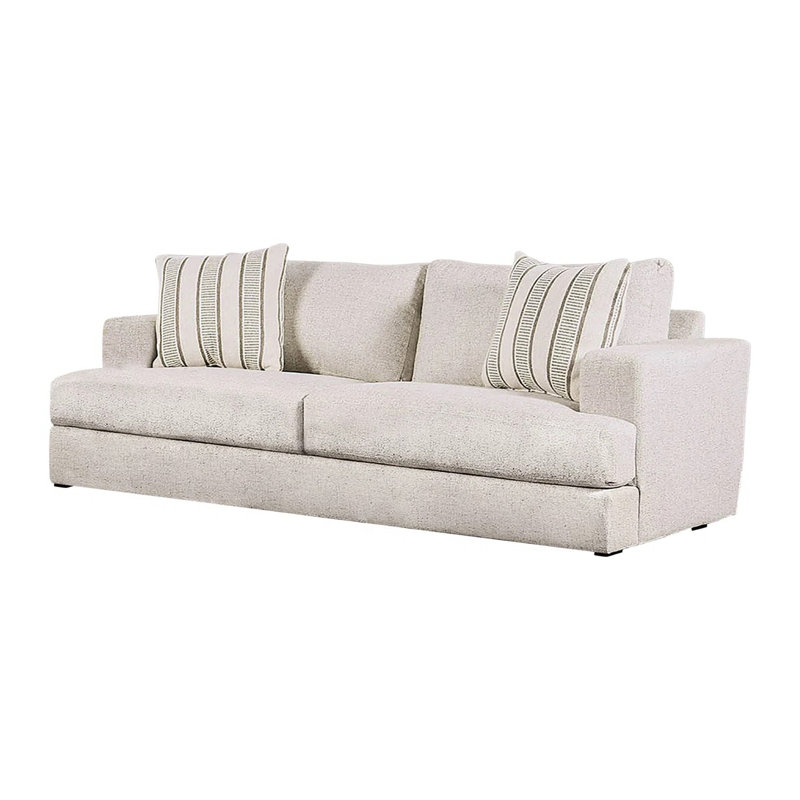 86.4" W Transitional Sofa, Beige