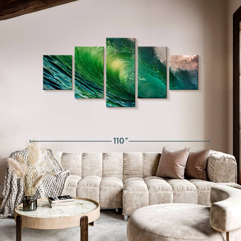 Green Ocean Wave, 42" H x 92" W