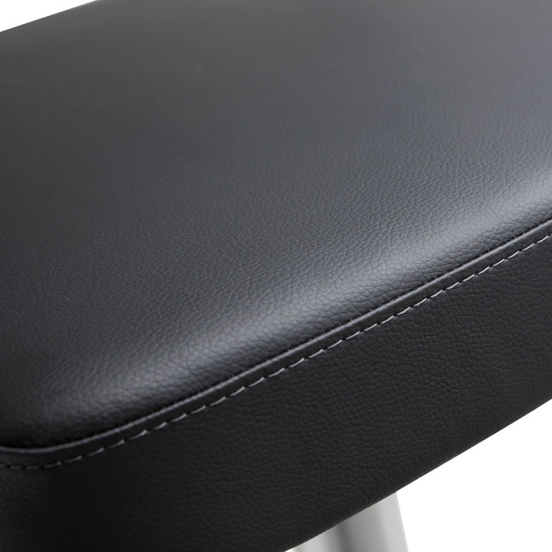 Upholstered Counter Stool with Metal Frame, Black/Silver