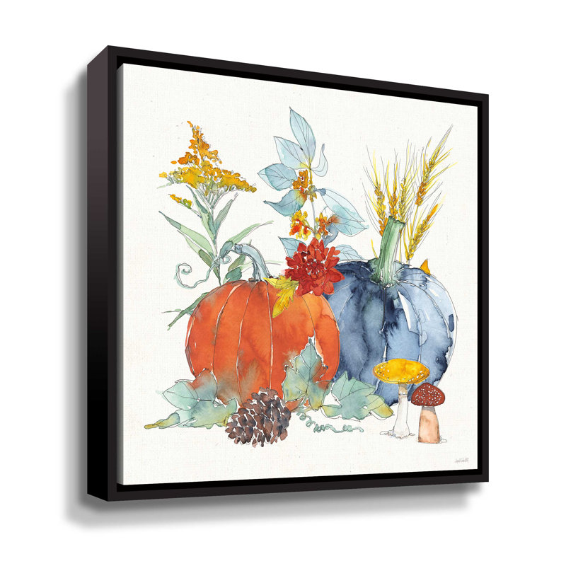 Fall Flair II - peinture sur toile, Cadre noir, H 36 po x l 36 po x P 2 po
