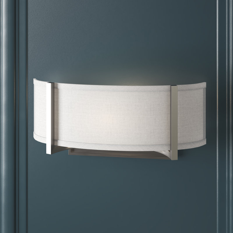 Addyson Steel Half Moon, Brushed Nickel / Slate Gray Fabric
