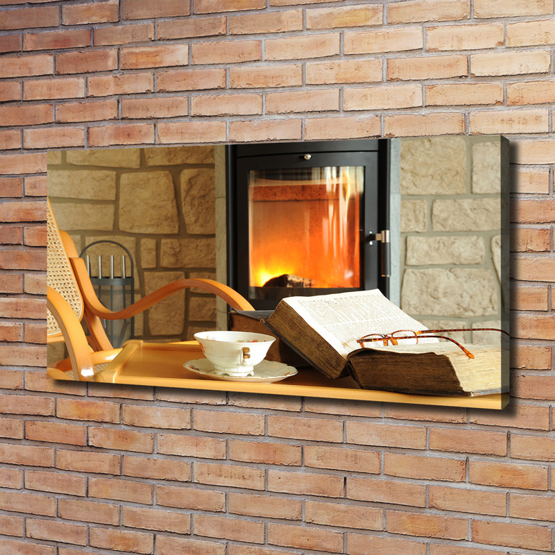 Fireplace - Wrapped Canvas Print