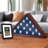 Large Flag Display Case for Burial - Fits Folded 5x9.5" Flag - Elegant Military Flag Display Case - Plexiglass Cover-112950979