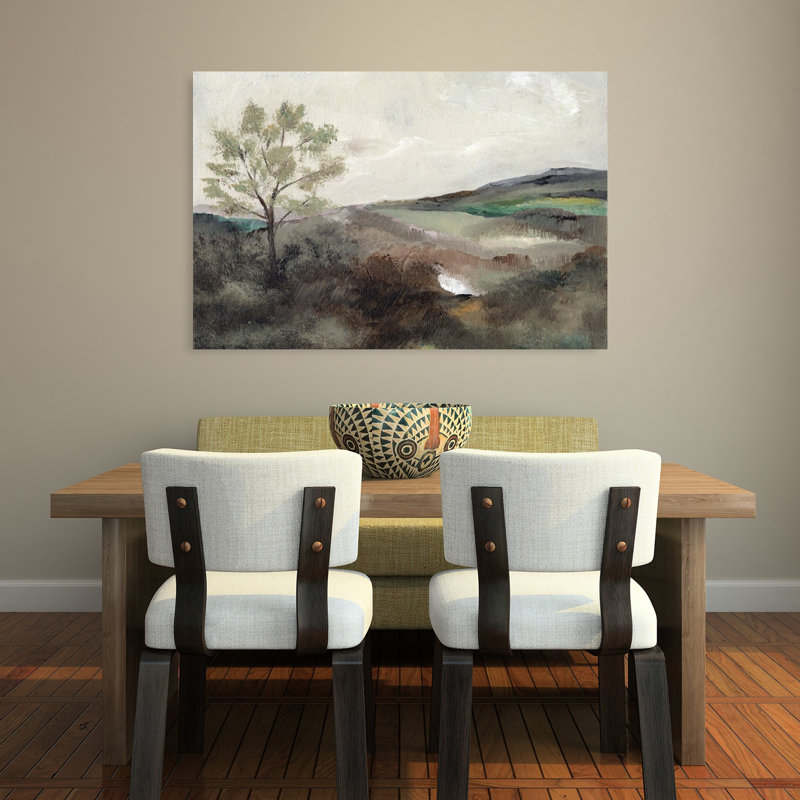 «Misty Countryside Tree Peaceful Serene Tranquil Landscape Nature», art mural