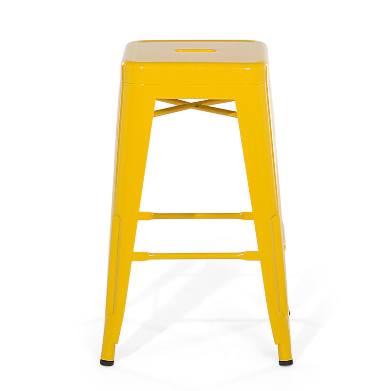 Redcar Counter Stool with Metal Frame, Yellow, 46cm H x 32cm W x 32cm D