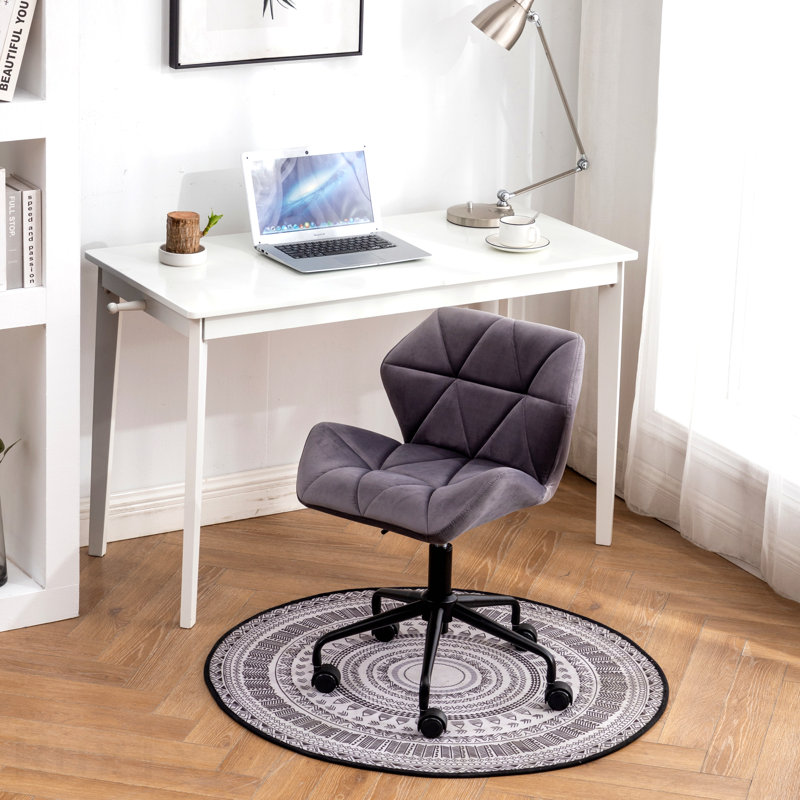 Gray Diamond Tufted Adjustable Swivel Office Chair, Gray