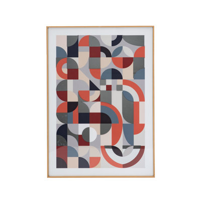 Abstract Framed Mirror Art - 23.8"W X 33.5"H X 1.5"L - Multicolor