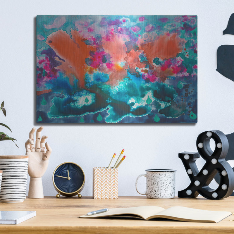 Orren Ellis «Tropical Storm» par Carissa Luminess, art mural en métal, H 12 po x l 16 po