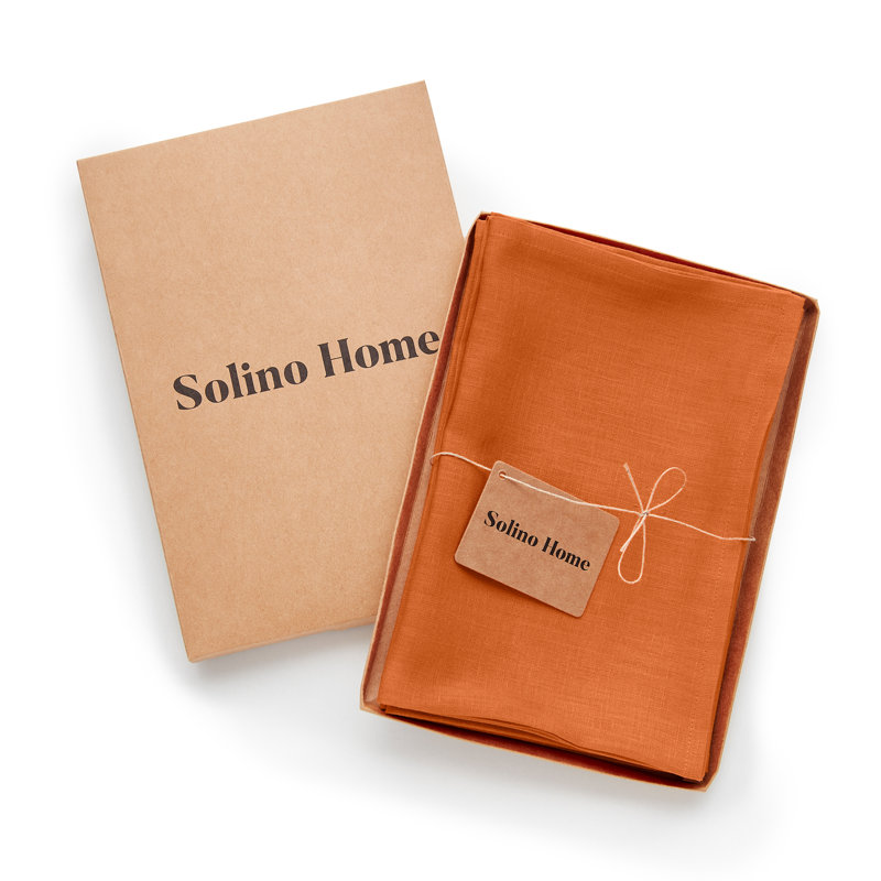 100% Pure Linen Dinner Napkins - Fete, Pumpkin