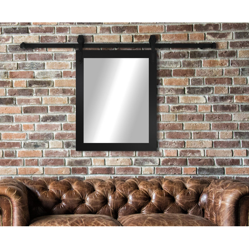 Neace Flat Mirror, 39" H x 33" W, Satin Black