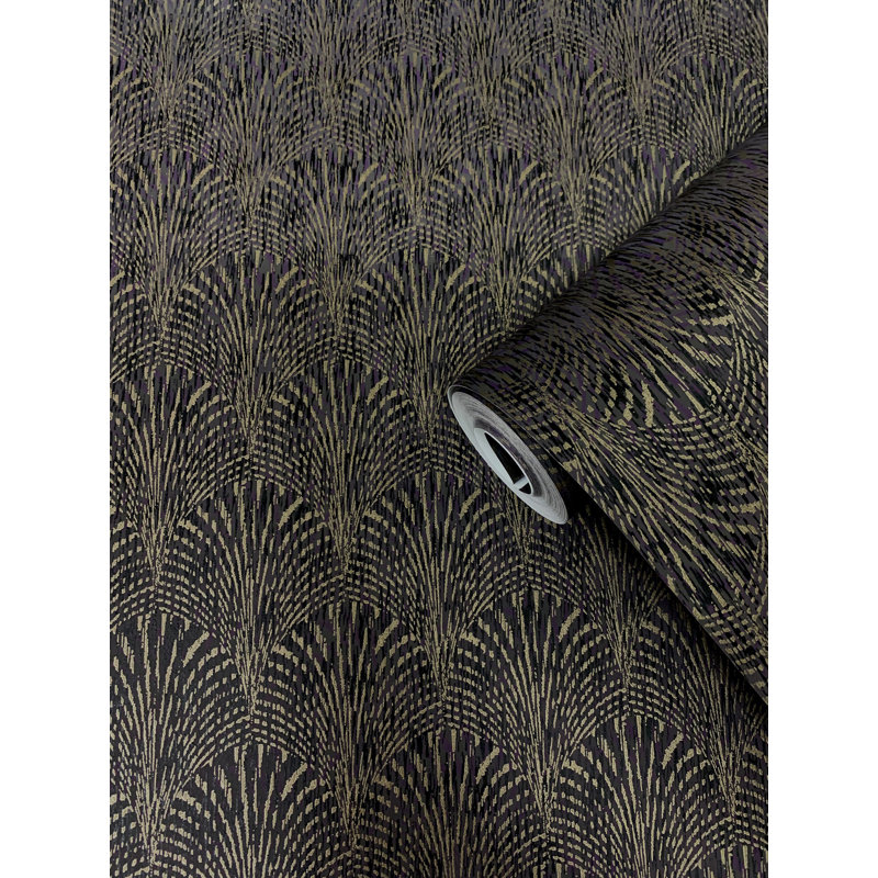 Boutique Geometric Fan Wallpaper Roll, Purple