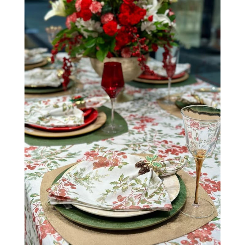 Holly Floral Tablecloth, 108" Rectangle
