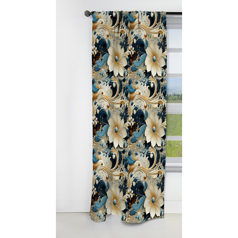 Motif cachemire motif cachemire II - rideau floral - 1 panneau, 52" W x 84" L