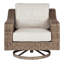 Chaise de patio pivotante avec coussins Shonta