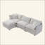 Canapé modulaire rembourré en tissu de chenille doux, canapé modulaire 3 places avec repose-pieds-1674443370