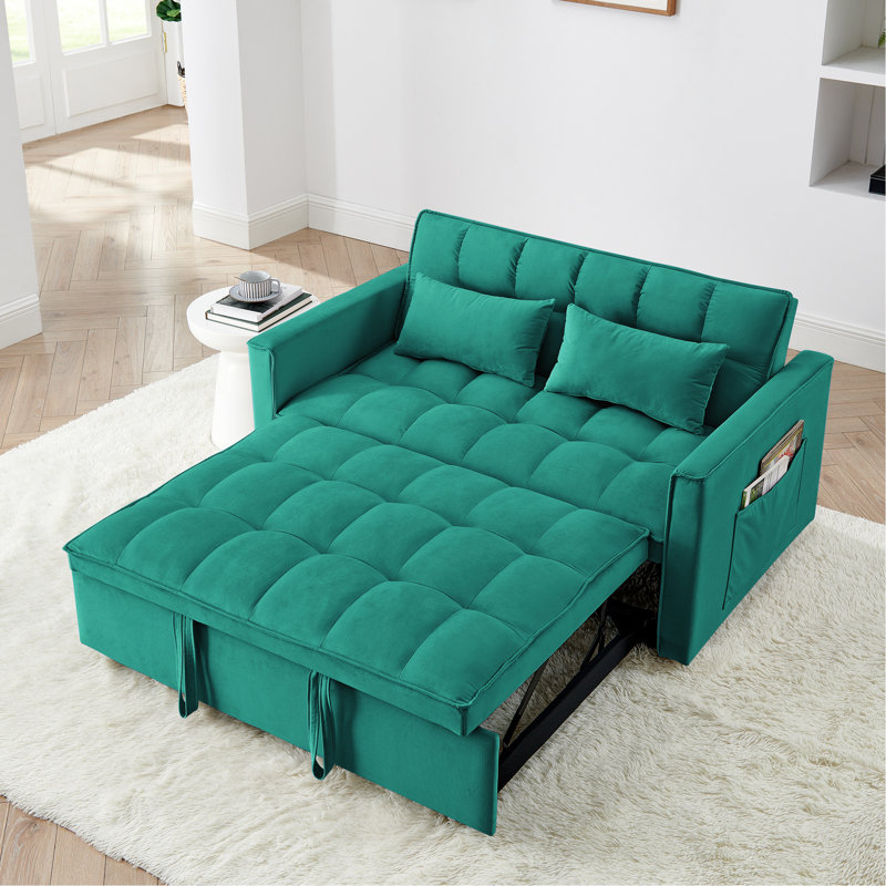 Lit pliable de 54,33 pouces en 3 longueurs, lit escamotable à dossier réglable en velours. Style moderne. Repose-pieds confortable. Réglages. Tissu doux et pieds en plastique. 2 coussins. Le look préféré du salon. Surpiqûres.