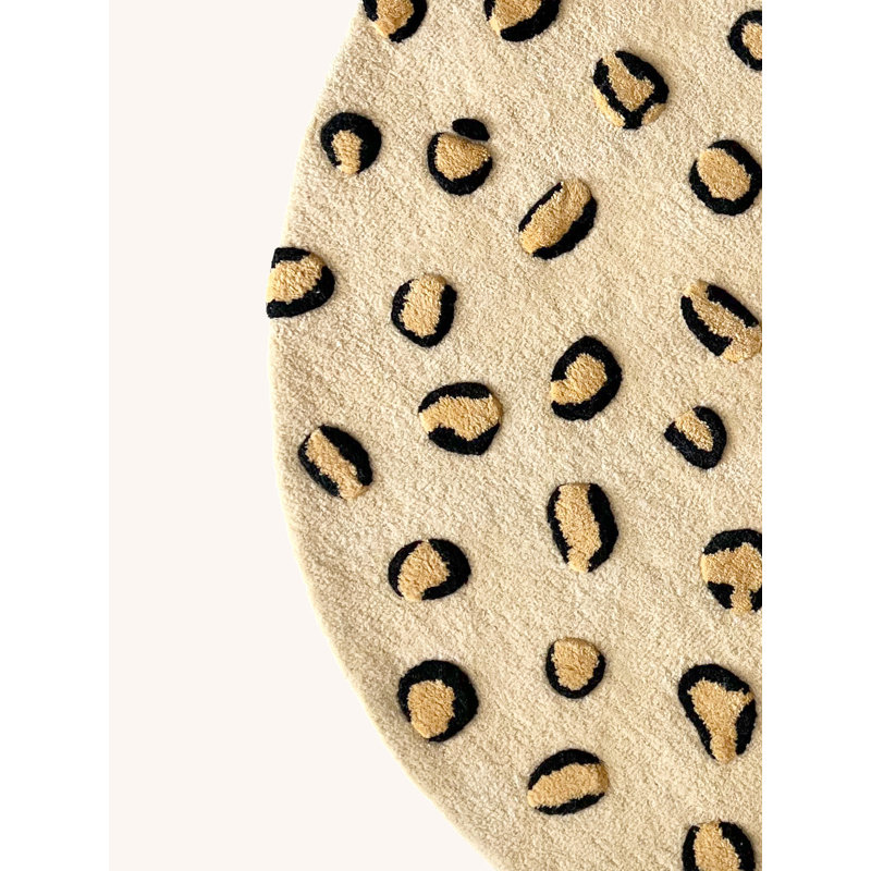 Rug Leopard, Round 3'11.24" x 3'11.24"